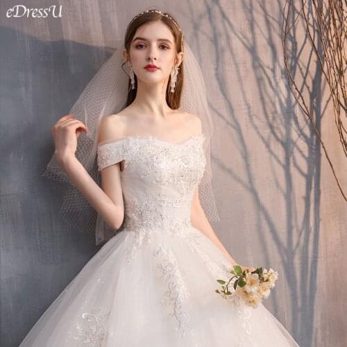 Princes Wedding Dress Boat Neck Wedding Gown Elegant Emboridery Bridal Dress Corset Backless Robe de Mairee OY-D907