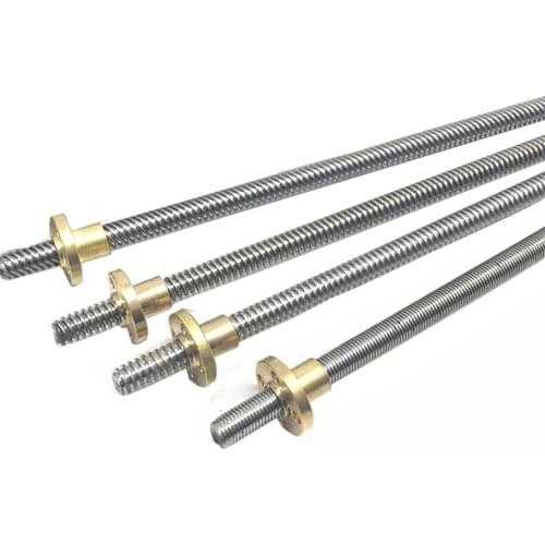 3D Printer CNC THSL-100-1D Length 100/200/300/400/500/600mm Trapezoidal Lead Screw 8MM Thread 1mm /2mm/4mm/8mm T8