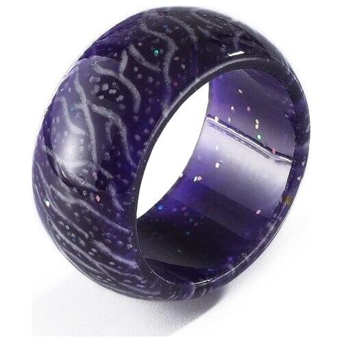 UFOORO Magic Forest Cool Luminous Glow Ring Crackle Ring Glowing In The Dark Jewelry Unisex