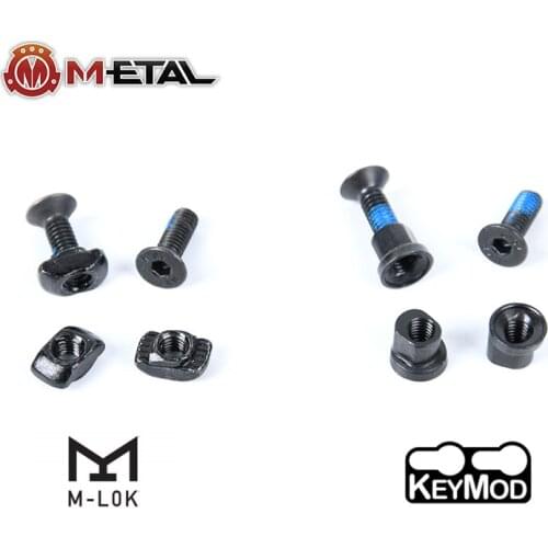 WADSN 4pcs M4*12mm M-lok Keymod Screws Set 10Pcs/lot M-LOK Screw And Nut Replacement for MLOK Rail Hunting Gun Light Accessories