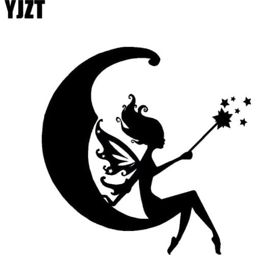 YJZT 12.7*12.6CM Magic Show Angel Fairy Decal Black/Silver Fashion Covering The Body Silhoutte Car Sticker Vinyl C20-1576