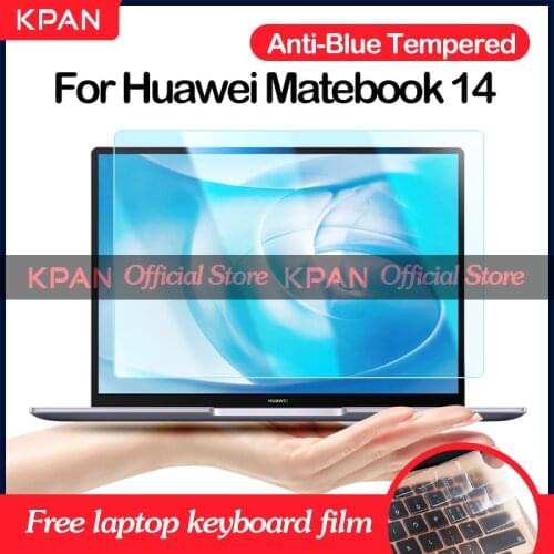KPAN Anti-Blue Light Laptop Protective Film Huawei Matebook 14 2020 Screen Protector Tempered Glass Film With Keyboard Cover