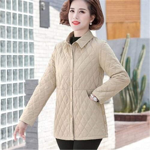 2021 Winter Fashion New Loose Lapel Single-breasted Long Sleeve Lightweight Warm Cotton Jacket Women Trendy H216