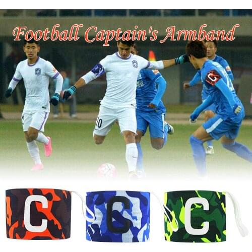 1pc Captain Armband Outdoor Football Soccer Flexible Sports Adjustable Player Bands Fluorescent Captain Armband