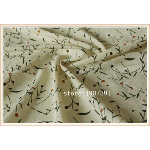 145cm width paris pearl fabric light beige background flowers pattern for summer women clothes and DIY Hair Accessory CH-5991