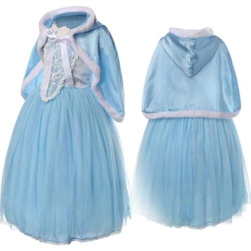 New 2PCS Children Girls Dress Christmas Costume Dresses Girl Snow White Princess Kids Clothing Dress For Birthday Party Dress
