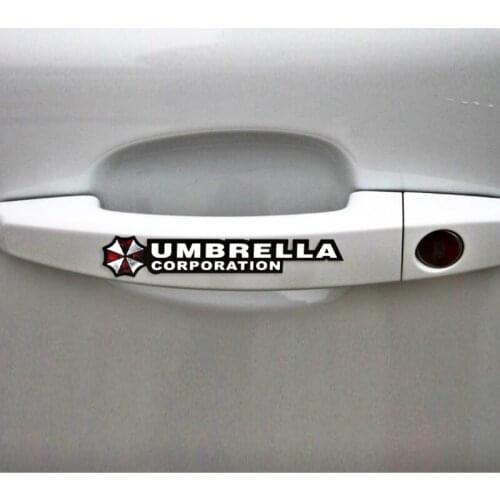 Volkrays 4 X Car-Styling Umbrella Corporation Door Handle Sticker Decal Accessories for Ford Chevrolet Volkswagen Golf Honda
