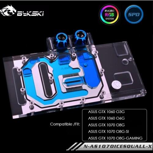 Bykski Water Cooling Block For ASUS GTX 1060 O3G O6G, GPU Cooler For ASUS GTX 1070 O8G/SI/GAMING, N-AS1070ICESQUALL-X