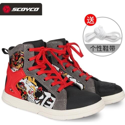 SCOYCO Men Casual Motorcycle Riding Boot Anti-fall Racing Boots Four Seasons Knight Equipment Motorbike Shoes