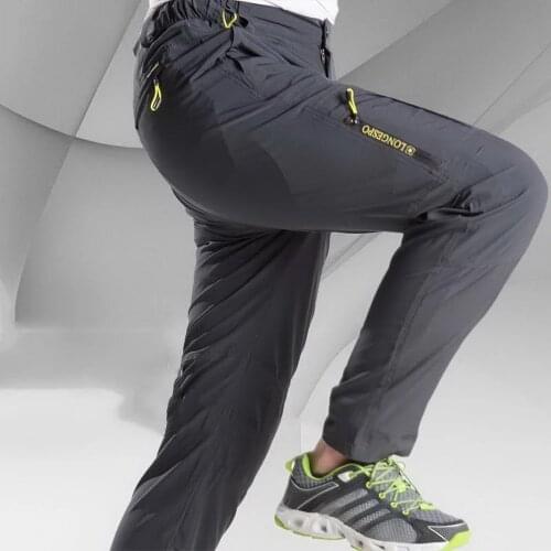 Mens Stretch Hiking Thin Pants Summer Breathable Quick Dry Outdoor Pants Mountain Climbing Fishing Trekking Long Trousers 5XL