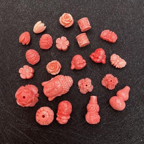 Animal Shape Synthetic Coral Resin Bead Charm CHINESE Fashion Jewelry Women Making DIY Holiday Gift Surprise Can Be Wholesale
