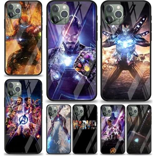 Iron Man Marvel Avengers Tempered Glass Cover For Apple IPhone 12 Mini 11 Pro XS MAX XR X 8 7 6S 6 Plus Phone Case Coque