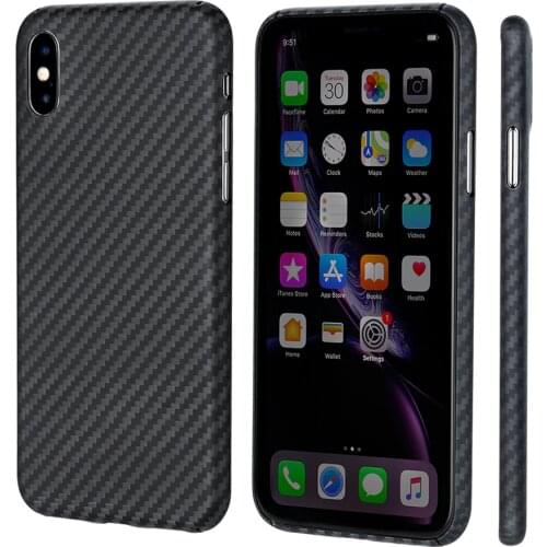 Body Armor Material Slim Aramid Fiber Case for iPhone XS XR XS MAX Cover Fit Minimalist with 0.7mm Carbon Fiber Patterns
