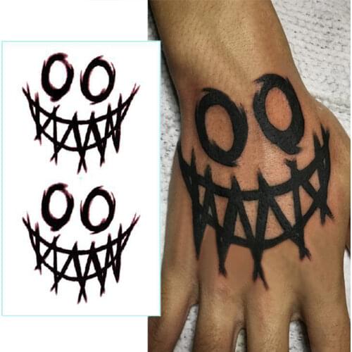 1pcs Black Temporary Tattoo Stickers Waterproof Long Lasting Rose Clown Body Art Tattoos Unisex Water Transfer Arm Finger Tatoo