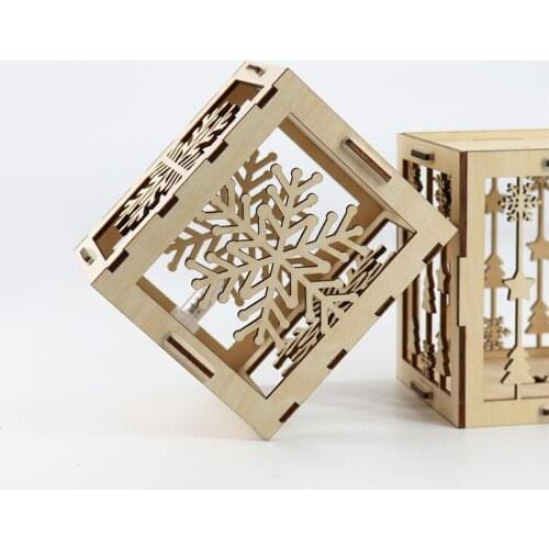 Wooden hanging lanterns laser engraving hollow design friendly crafts Natural wood model