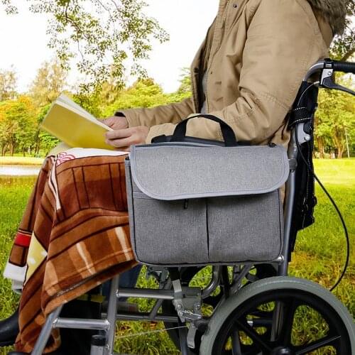 Travel Tote for Carrying Accessories on Wheelchair Rolling Walkers Transport Chairs Disabled Medicals Mobility Aid Pouch