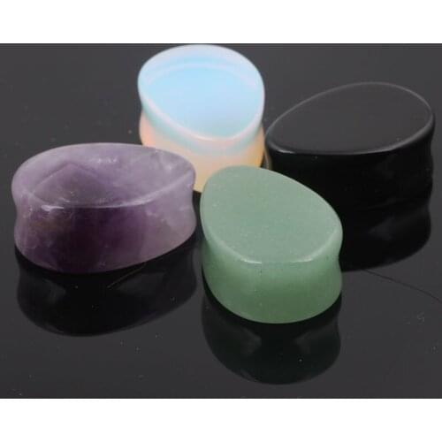 Ear Expander Body Piercing Jewelry Drop Sharp Ear Plugs Organic Flesh Tunnels Stone Ear Piercing 2017 New Earring 6-16mm