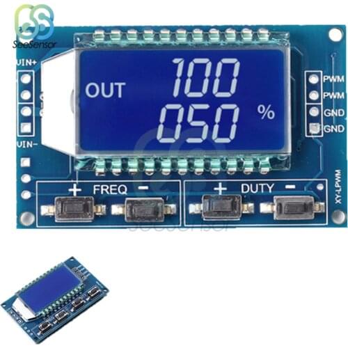 Signal Generator PWM Pulse Frequency Duty Cycle Adjustable Module LCD Display 1Hz-150Khz 3.3V-30V PWM Board Module