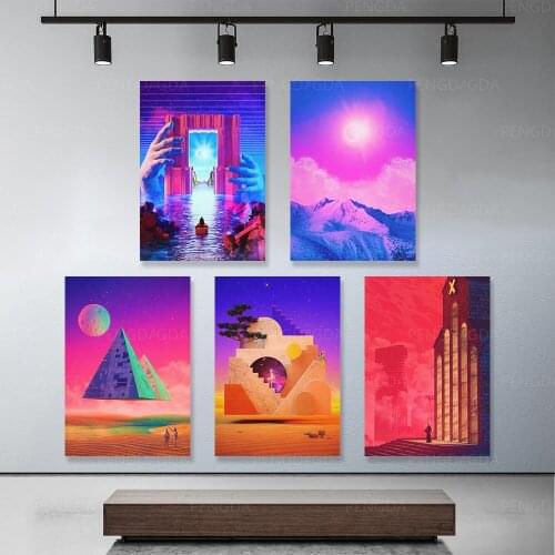 HD Print Frame Picture Planet Colorful Building Landscape Canvas Painting Modern Home Bedroom Wall Art Decoration Modular Poster