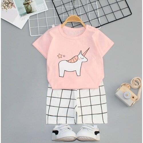 Baby Girl Clothes Childrens Suit Baby Cotton Short Sleeve 2-piece Set Baby Girl Summer Clothes Fashion Kids Clothes Sets