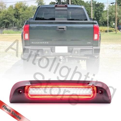 Red LED 3rd Third Brake Light High Mount Lamp For Chevrolet Silverado 1500 2500 2500HD 3500HD GMC Sierra Limited 2015-2018