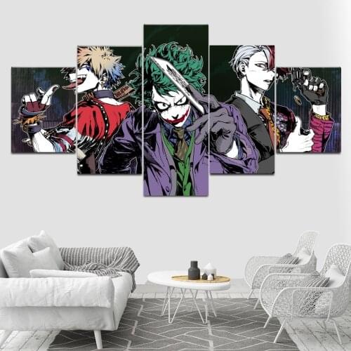 Modular Picture Home Decor 5 Panel My Hero Academia Wall Art Modern Canvas Hd Print Animation Painting For Bedroom Poster Frame