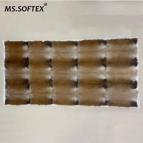 MS.Softex Natural Muskrat Fur Pelt Plate Whole Skins Maskrat Skin Plate Natural Color Fur Material for DIY Factory