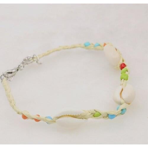 New Bohemian Style Irregular Natural White Shell Bracelet Foot Chain Accessories Girls Festival Gift Adjustable 7.5inch M354