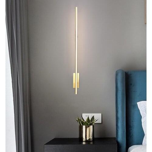 New product light luxury brass minimalist long strip living room personality rotatable model room mirror front lamp picture lamp