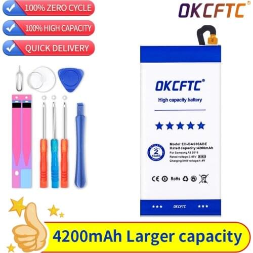OKCFTC Original Battery for Samsung Galaxy Galaxy A8 2018 (A530) A530 SM-A530F 4200 mAh EB-BA530ABE Phone Replacement Batteries