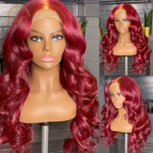 Red Lace Frontal Wigs Purple Green Yellow Brown Wavy 13X4 Lace Front Wig 180% Density Colored Human Hair Wigs Body Wave Hiar