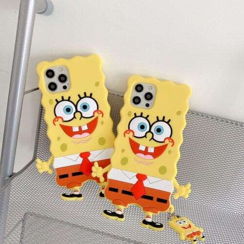 Cartoon lovely Sponge iPhone12 case Apple 11promax all-inclusive xsmax/xr silicone 7p/8plus soft case