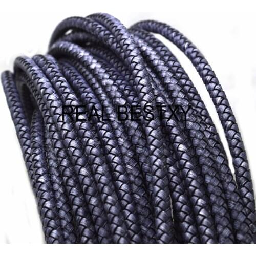 REAL BESTXY 1m/lot 8mm Braided Genuine Leather Rope String Cord For Bracelet Jewelry Craft Making DIY Findings Wholesale laces