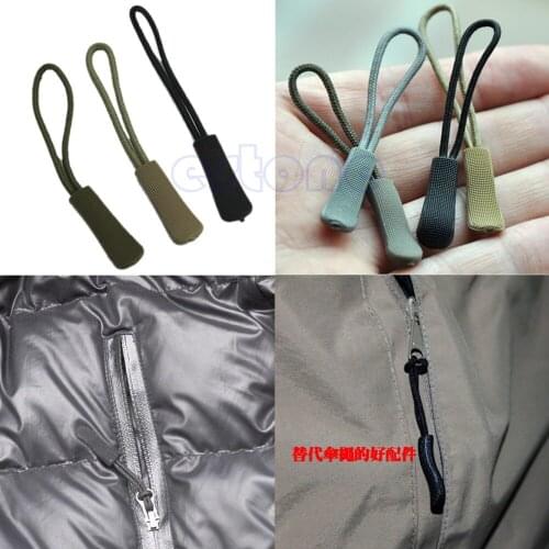 Zipper Pull Puller End Fit Rope Tag Fixer Zip Cord Tab Replacement Clip Broken Buckle Travel Bag Suitcase Clothes Tent Backpack