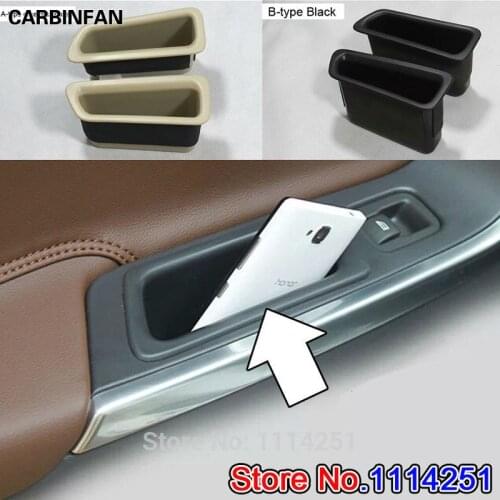 Front Seats Armrest Storage Box 2pcs/set ABS Black For VOLVO XC60 XC 60 2014