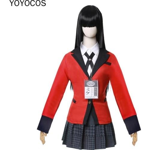 YOYOCOS Anime Kakegurui Yumeko Jabami Cosplay Costume Japanese High School Uniform Halloween Party Costumes For Women Girls