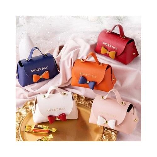 10pcs Small Handbag Gift Bag Lipgloss Cosmetic Packaging Boxes Wedding Party Favors Baby Shower Cookies Candy Chocolate Gift Box