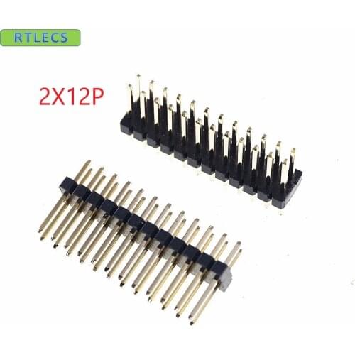 1000pcs 2x12 P 24 pin 1.27mm Pitch Pin Header male dual row Male straight gold flash Rohs Reach double rows pitch 1.27