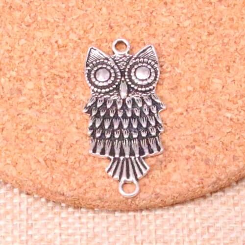 14pcs Owl Connector Charms Metal Pendants for Bracelet and Necklace Jewelry DIY Handmade 17*13mm