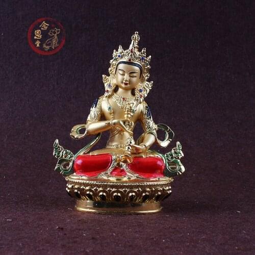 14cm tall # Greco-Buddhist HOME OFFICE Talisman efficacious House Protection # Tibetan Vajrasattva color Gilding Buddha statue