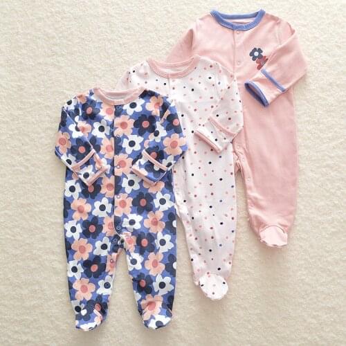 3pcs Newborn Baby Girl Clothes Cotton Baby Rompers Childrens Fashion Vetement Infant Kid 3-12M Jumpsuit Boy Baby Apparel