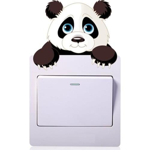 5PC Lovely Panda Switch Stickers Outlets Living Room Decoration Cartoon Animals Mural Art Home Decals Posters Children Kids Gift