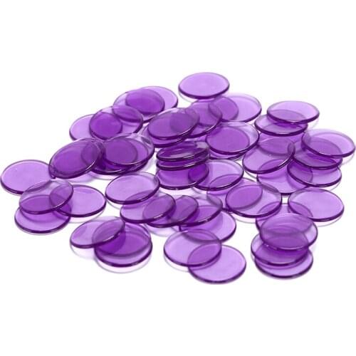 50Pcs 1.5cm Plastic Poker Chips Casino Bingo Supplies Acce 5Colors Markers for Fun Family Club Carnival Bingo Game