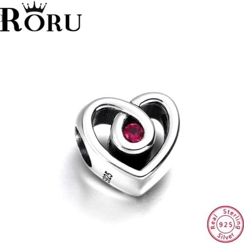 925 Sterling Silver Love Heart Shape Beads Charms fit Women Necklaces Bangles Girlfriend Gift Jewelry