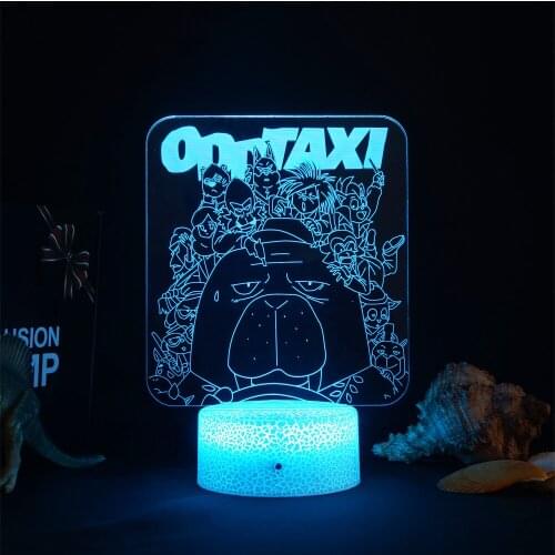 Anime ODDTAXI KitKat Taxi Dog Big Collection Night Light LED Panel Light Room Bedroom Decoration Cute Children Night Light
