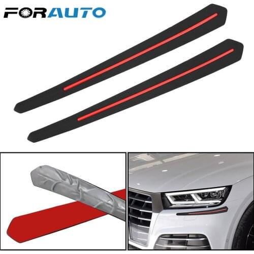 Anticollision Protectors Carbon Fiber Rubber Exterior Decoration Mouldings 2PCS Auto Accessories Universal Car Bumper Lip Strip