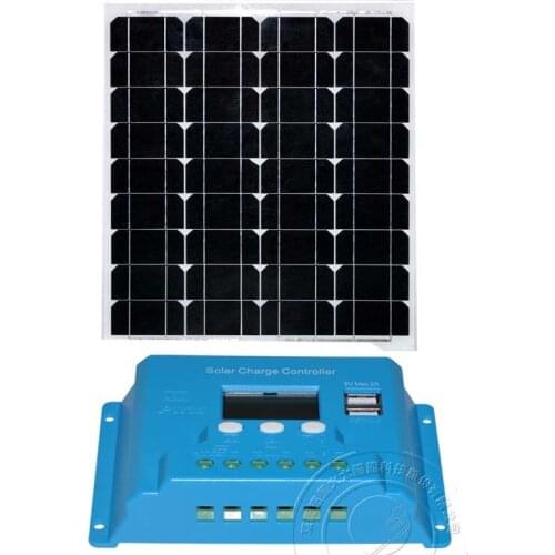 Photovoltaic Panel 12v 50w Solar Charge Controller 12v/24v 10A Solar Charger For Car Battery 12v Outdoor Led Light Motorhomes