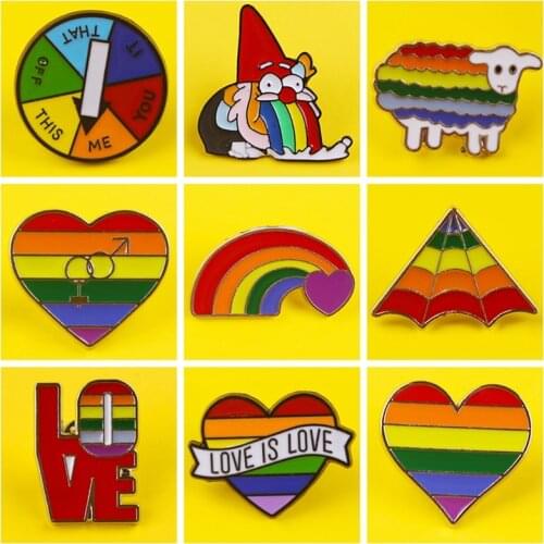 Gay Brooches LGBT Accessories Pride Brooch Badge Rainbow Flags Intersex Pins Cute Heart Badge Denim Jackets Jewelry For Women