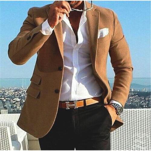 Brown Tweet Suit Men Blazer Costume Homme Business Tuxedo Men Suits for Wedding With Pants Slim Fit Street Winter Jacket Bespoke