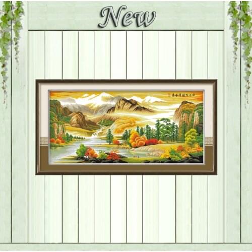 Beautiful landscape countryside painting counted print on canvas DMC14CT 11CT chinese Cross Stitch Needlework Set Embroider kits